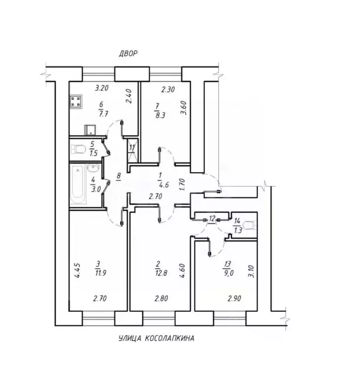 4-к кв. Коми, Ухта ул. Косолапкина, 8 (65.9 м) - Фото 1