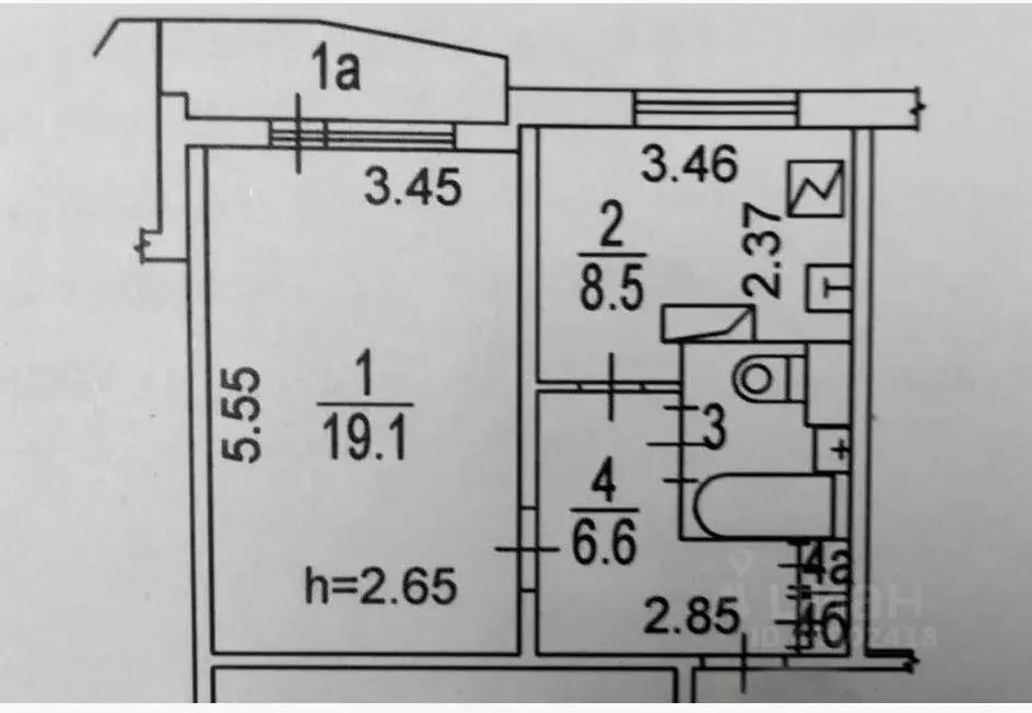 1-к кв. Вологодская область, Вологда Пошехонское ш., 11 (37.5 м) - Фото 2
