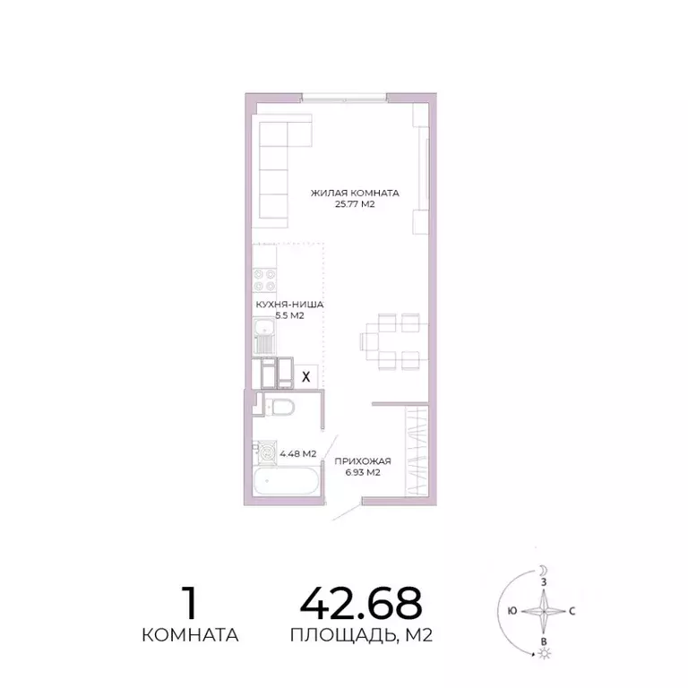 1-к кв. Пензенская область, Пенза Побочинская ул., с18 (42.68 м) - Фото 0