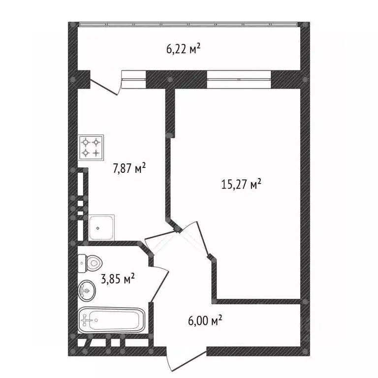 1-к кв. Башкортостан, Уфа Айская ул., 39 (32.8 м) - Фото 2