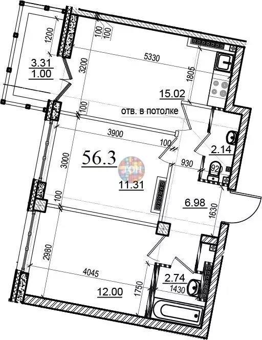 2-к кв. Санкт-Петербург Ремесленная ул., 15 (56.3 м) - Фото 1