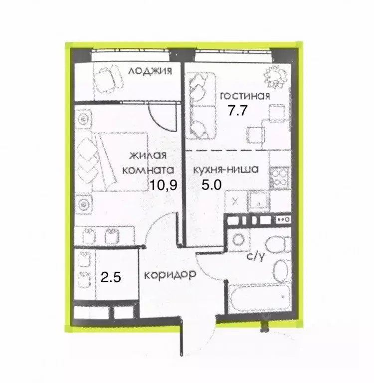 2-к кв. Пермский край, Пермь Магистральная ул., 86Б (37.0 м) - Фото 1