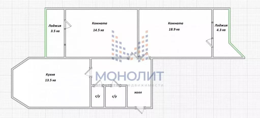 2-к кв. Московская область, Ленинский городской округ, Бутово пгт ... - Фото 1