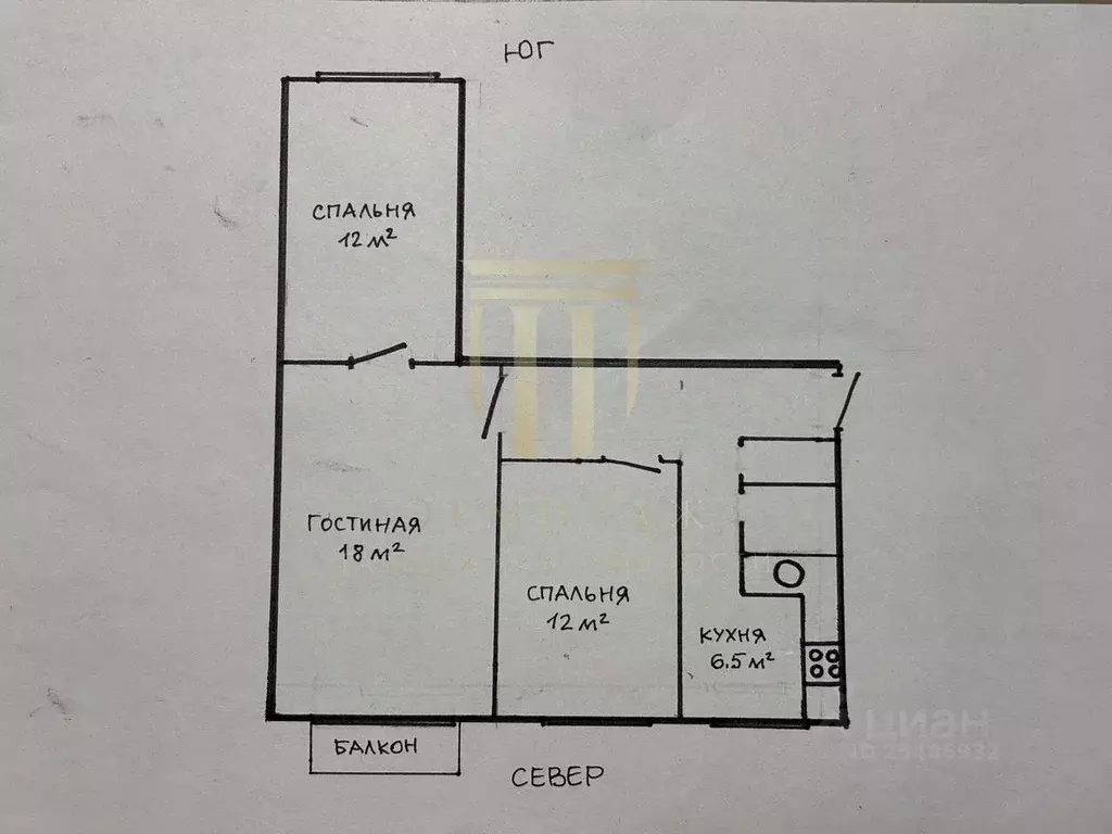 3-к кв. Санкт-Петербург ул. Стойкости, 14 (60.0 м) - Фото 1