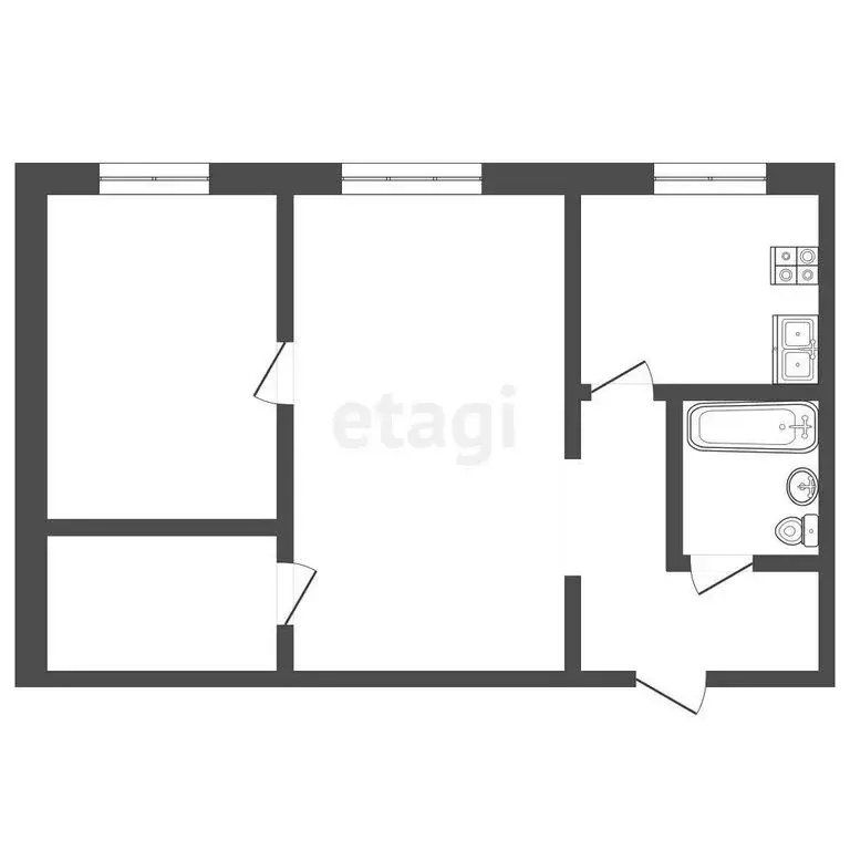 2-комнатная квартира: Рыбинск, Солнечная улица, 9 (42.3 м) - Фото 0