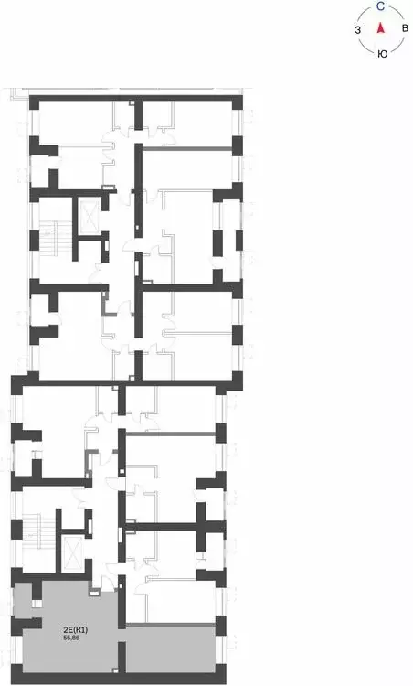 2-комнатная квартира: Нижнекамск, 15-й микрорайон, ЖК Калина (55.86 м) - Фото 1