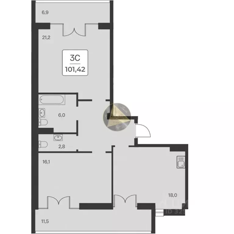 2-к кв. Крым, Алупка ш. Севастопольское, 6Ак1 (101.42 м) - Фото 2