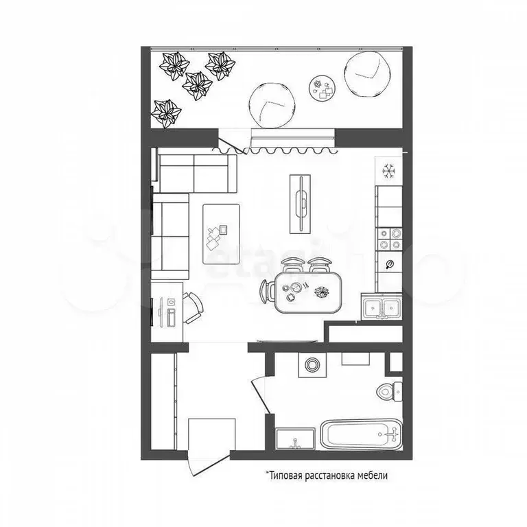 Квартира-студия, 31 м, 10/10 эт. - Фото 0
