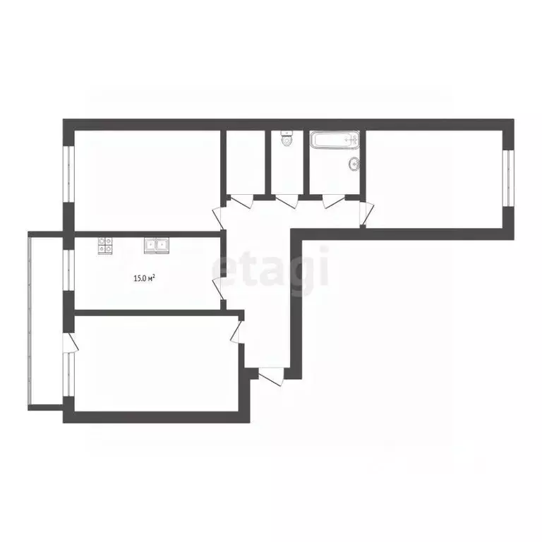 3-к кв. Тюменская область, Тюмень ул. Чернышевского, 2Бк5 (85.6 м) - Фото 2