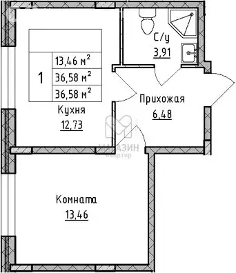 1-комнатная квартира: деревня Малое Верево, Сиреневая улица, 25к1 ... - Фото 1