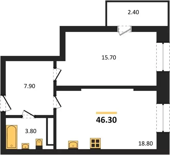 1-комнатная квартира: Новосибирск, Приморская улица, 15с1 (46 м) - Фото 0