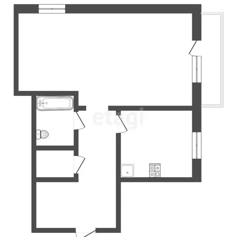 Квартира, 1 комната, 31.1 м - Фото 0