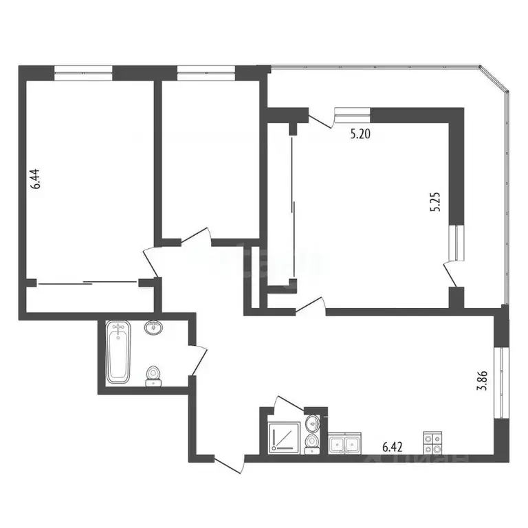 3-к кв. Камчатский край, Петропавловск-Камчатский ул. Топоркова, 8/3 ... - Фото 2