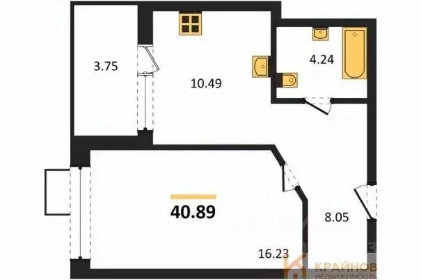 1-к кв. Воронежская область, Воронеж наб. Чуева, 7 (40.89 м) - Фото 0