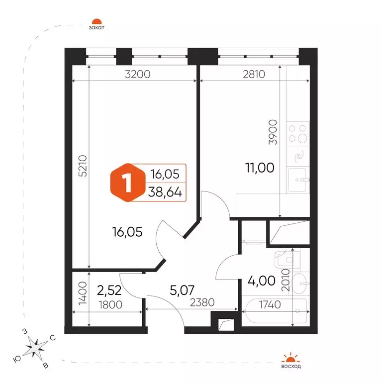 1-комнатная квартира: посёлок городского типа Некрасовский, Заводская ... - Фото 1