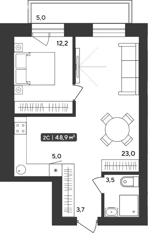 2-комнатная квартира: Октябрьский, жилой комплекс Альпийский квартал, ... - Фото 1