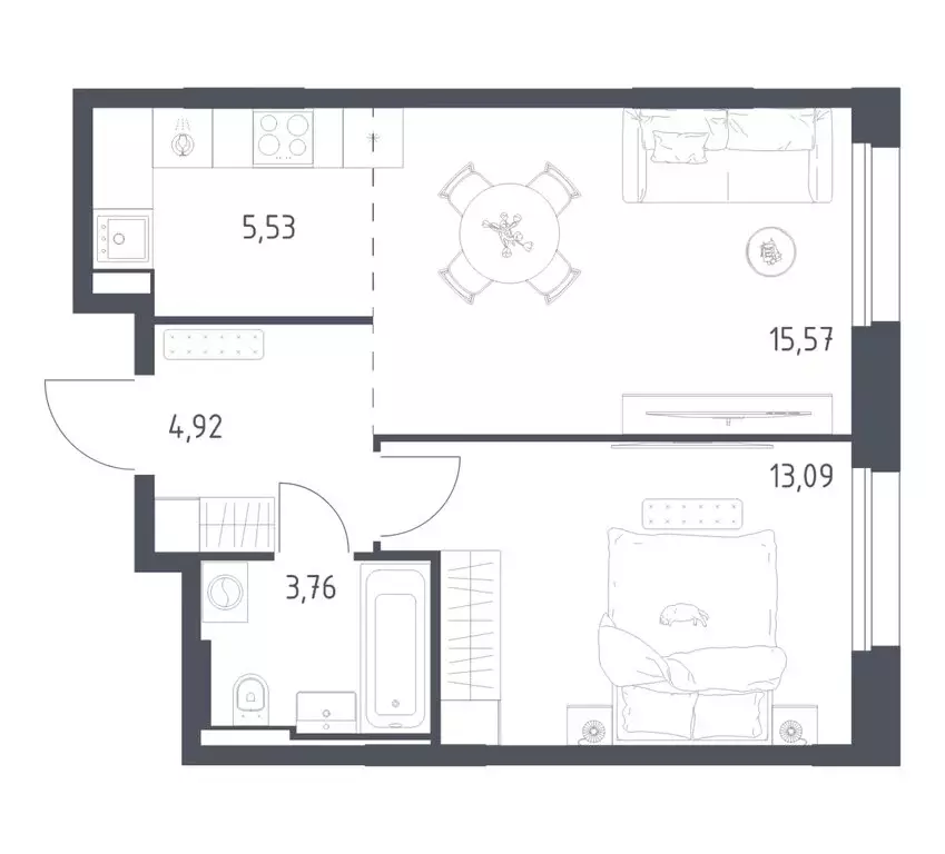 1-комнатная квартира: посёлок городского типа Заречье, ЖК Заречье ... - Фото 1
