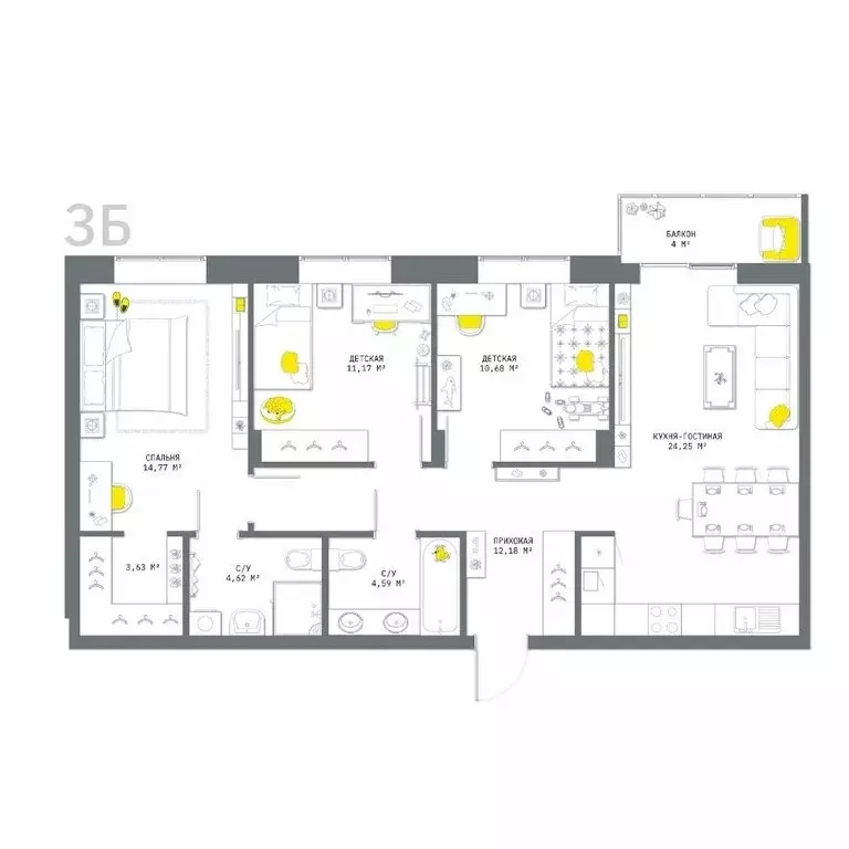3-комнатная квартира: Тула, Оборонная улица, 104 (89.89 м) - Фото 0