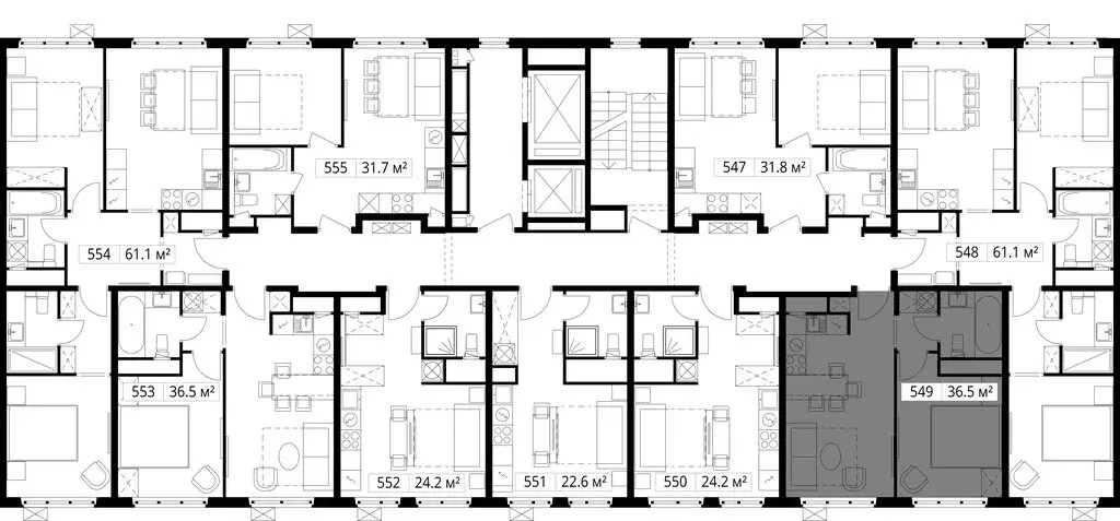1-комнатная квартира: деревня Сапроново, микрорайон Купелинка, 4 (36.5 ... - Фото 2
