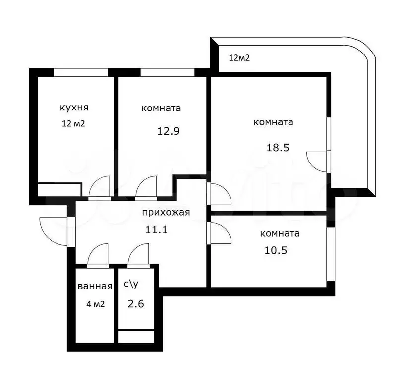 3-к. квартира, 71 м, 15/21 эт. - Фото 0