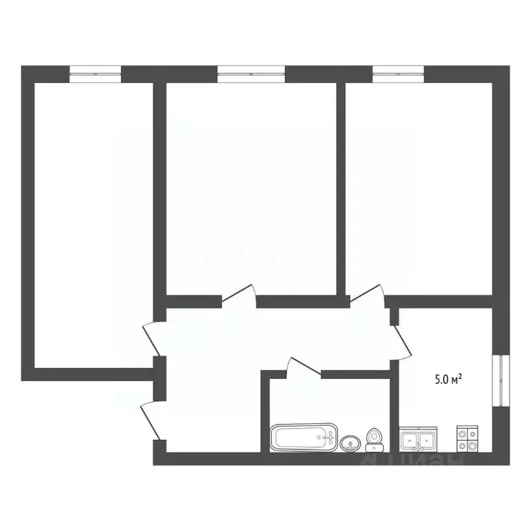 3-к кв. Томская область, Томск ул. Яковлева, 14/1 (78.7 м) - Фото 2