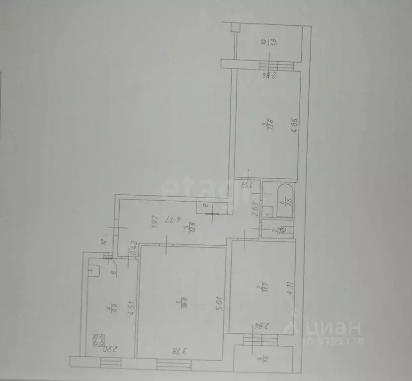 3-к кв. Татарстан, Казань ул. Академика Павлова, 25А (71.6 м) - Фото 1