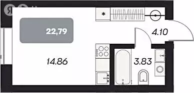 Квартира-студия: Новосибирск, площадь Карла Маркса (22.79 м) - Фото 0