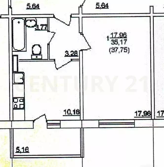 Продаётся 1-к квартира, 35.7 м - Фото 1