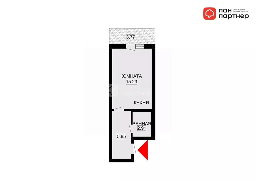 Студия Санкт-Петербург Парашютная ул., 42к1 (24.0 м) - Фото 2