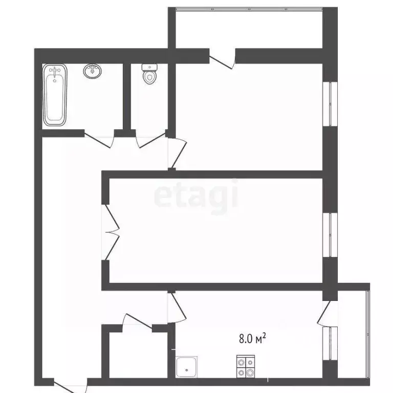 2-к кв. Московская область, Воскресенск Рабочая ул., 127 (59.1 м) - Фото 2