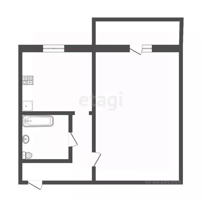 1-к кв. Алтайский край, Бийск Приречная ул., 3/2 (30.3 м) - Фото 2