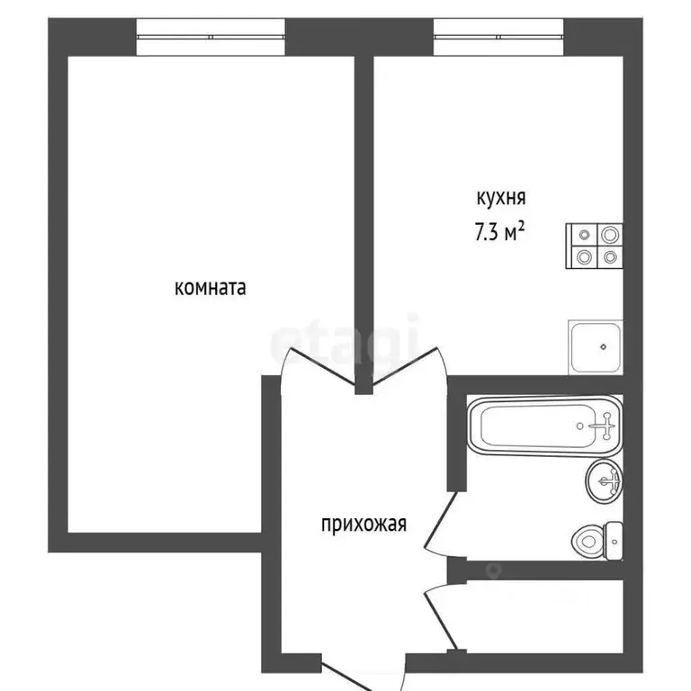1-к кв. Саратовская область, Балашов ул. Карла Маркса, 39 (28.7 м) - Фото 1