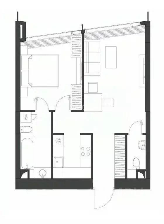 1-к кв. Москва Краснопресненская наб., 14с3 (54.37 м) - Фото 1