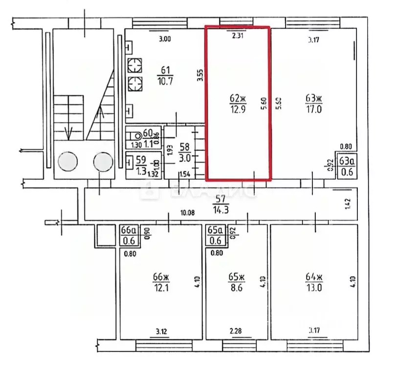 Комната Калининградская область, Калининград Серпуховская ул., 35 ... - Фото 2