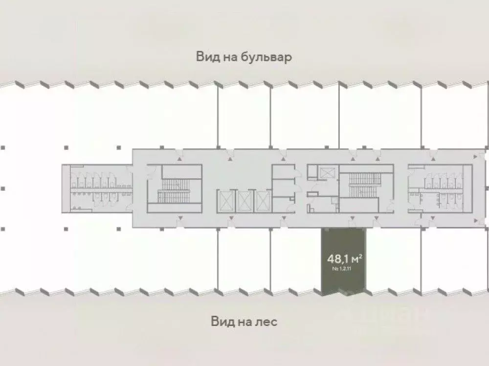 Офис в Москва № 19 кв-л, 1с1 (48 м) - Фото 2