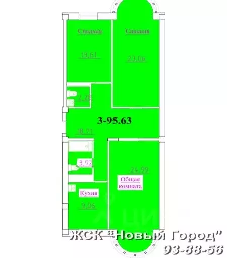 3-к кв. Дагестан, Махачкала ул. Шелковая, 18 (95.0 м) - Фото 0