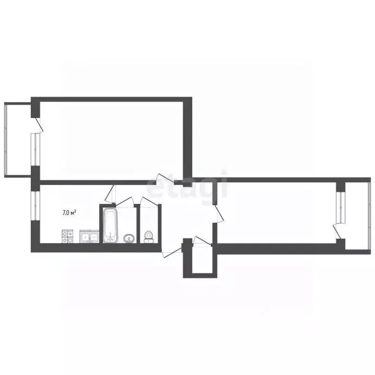 2-к кв. Крым, Кировский район, Первомайское с/пос, с. Первомайское ул. ... - Фото 2