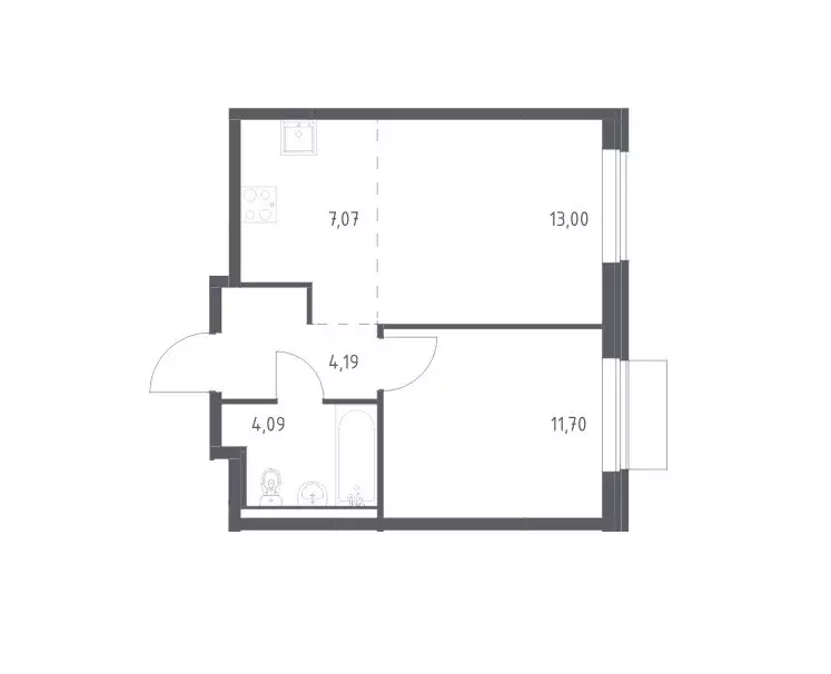 Продаётся 1-к квартира, 40.05 м - Фото 0