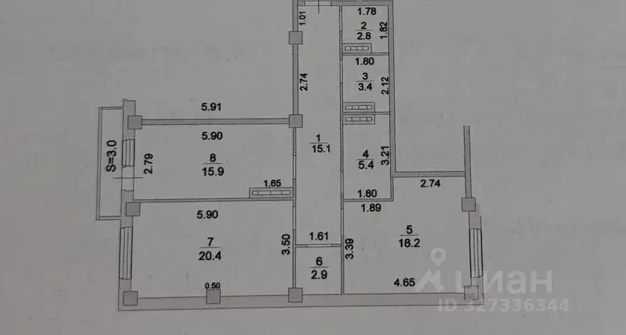 2-к кв. Ростовская область, Ростов-на-Дону пер. Семашко, 71 (85.0 м) - Фото 2