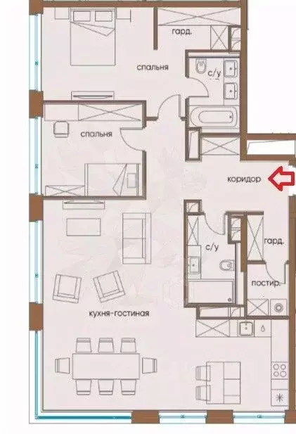 4-к кв. Москва ул. Нижние Мневники, 7 (112.4 м) - Фото 2