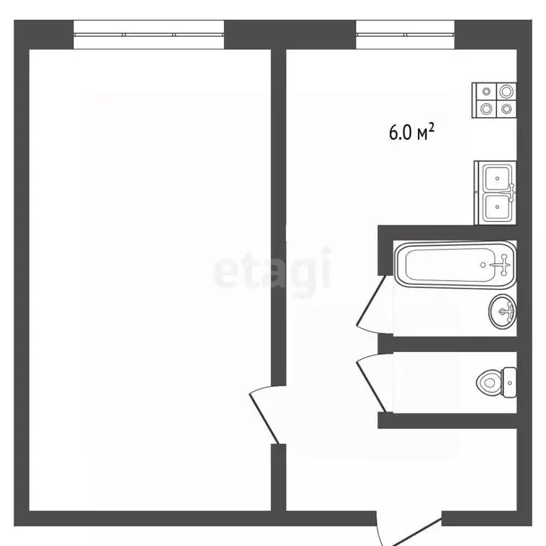 1-к кв. Тюменская область, Тюмень ул. Мельникайте, 48 (27.4 м) - Фото 2