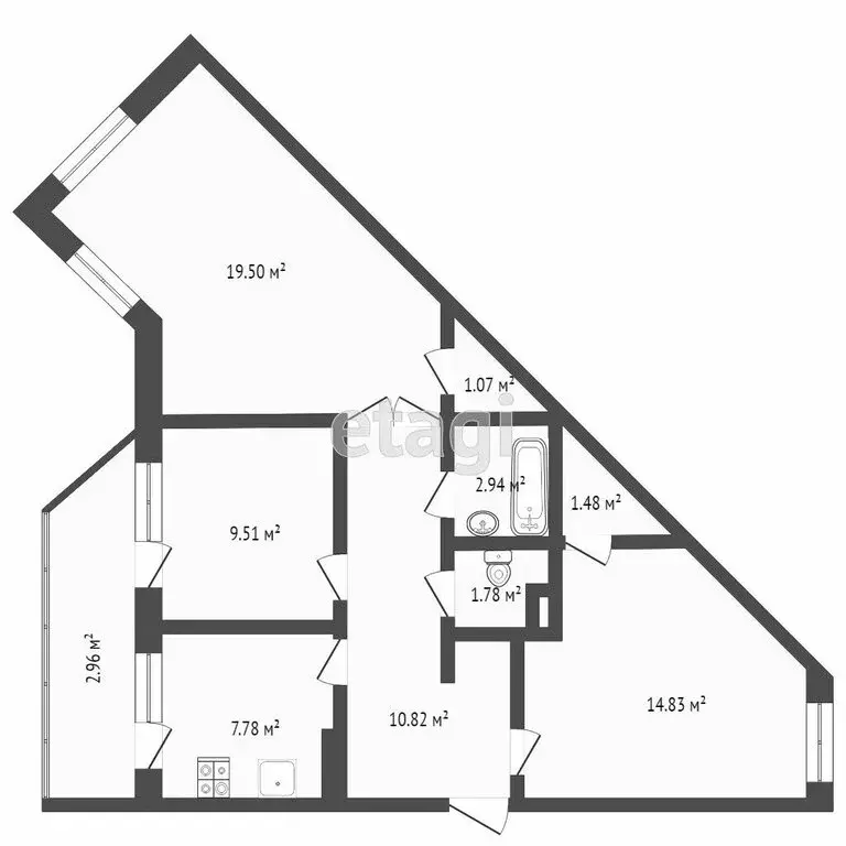 3-комнатная квартира: Мирное, улица Крымской Весны, 5к4 (70 м) - Фото 1