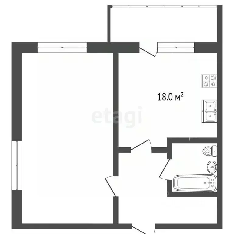 1-к кв. Костромская область, Кострома ул. Стопани, 44 (53.3 м) - Фото 2
