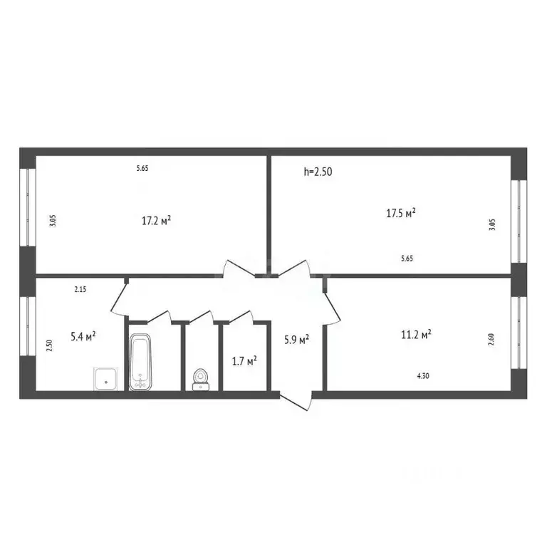 3-к кв. Красноярский край, Красноярск ул. Светлова, 9/2 (62.0 м) - Фото 2