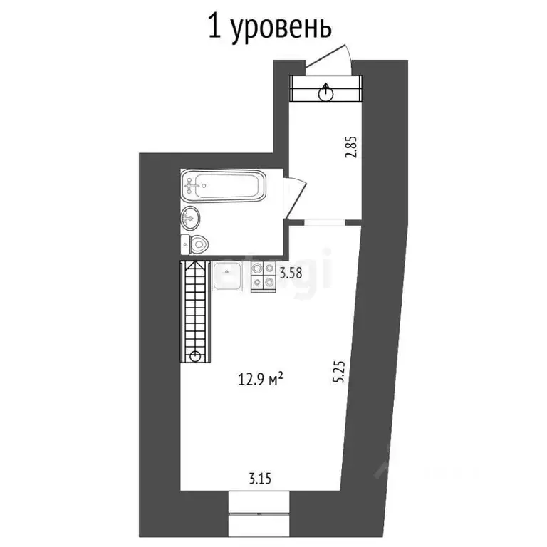 1-к кв. Москва Тверская ул., 27С2 (22.6 м) - Фото 2