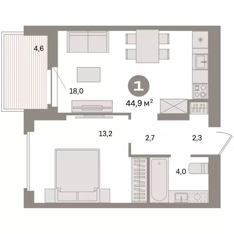 1-комнатная квартира: Екатеринбург, жилой район Сортировочный, ... - Фото 2