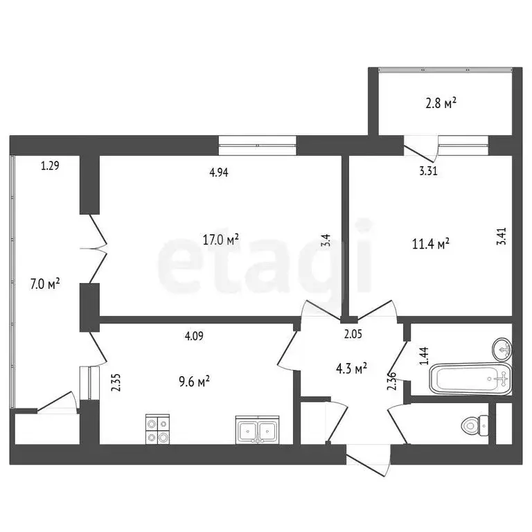 2-комнатная квартира: Ялта, Красноармейская улица, 48 (50.2 м) - Фото 1