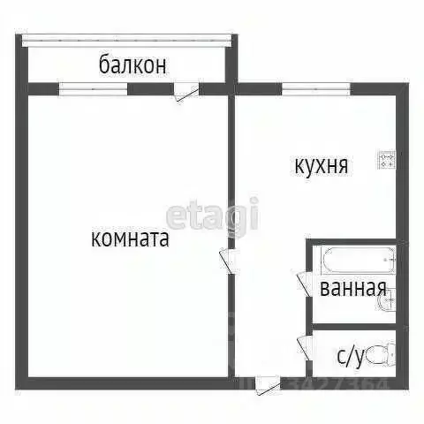 1-к кв. Курганская область, Курган ул. Савельева, 54 (30.5 м) - Фото 2
