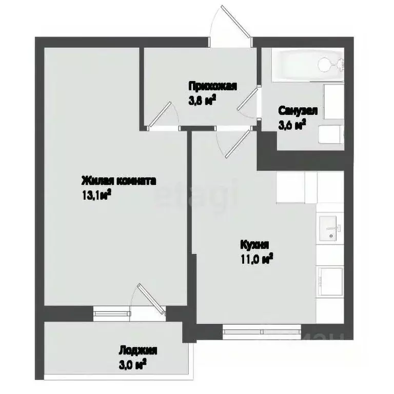 1-к кв. Краснодарский край, Краснодар ул. Имени Владимира ... - Фото 2