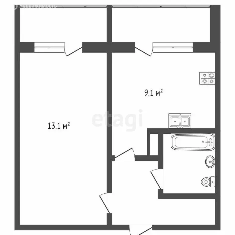1-комнатная квартира: Саранск, улица Фурманова, 67 (34 м) - Фото 1